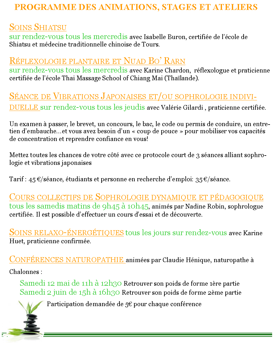 programmes et animations mai 2012